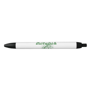 Nigeria Roots Green Word Art Black Ink Pen