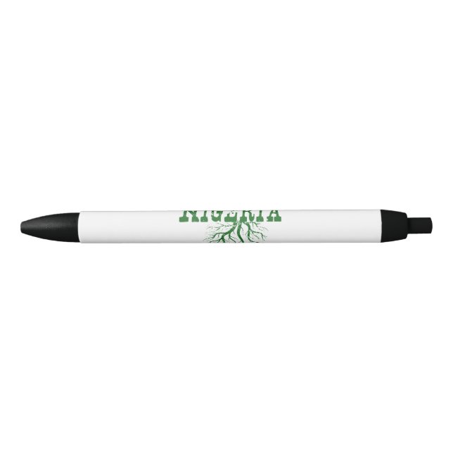 Nigeria Roots Green Word Art Black Ink Pen (Front)