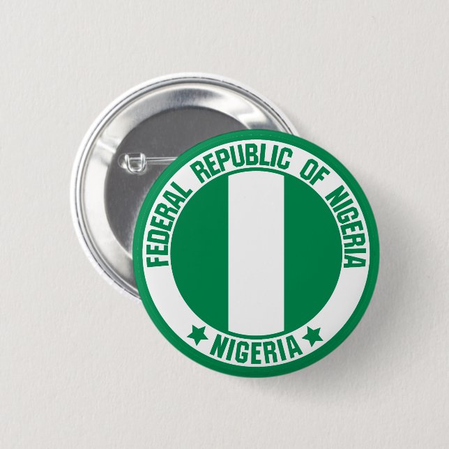 Nigeria Round Emblem 6 Cm Round Badge (Front & Back)