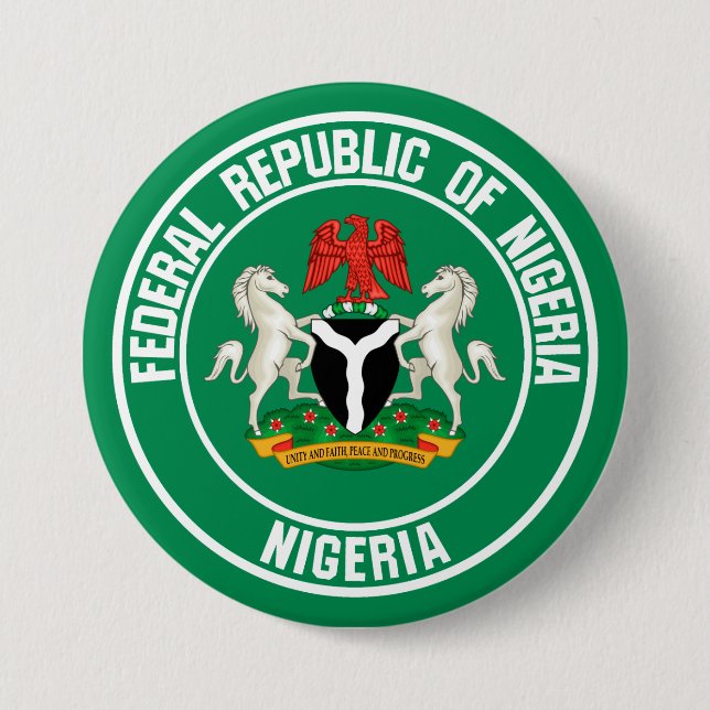 Nigeria Round Emblem 7.5 Cm Round Badge (Front)