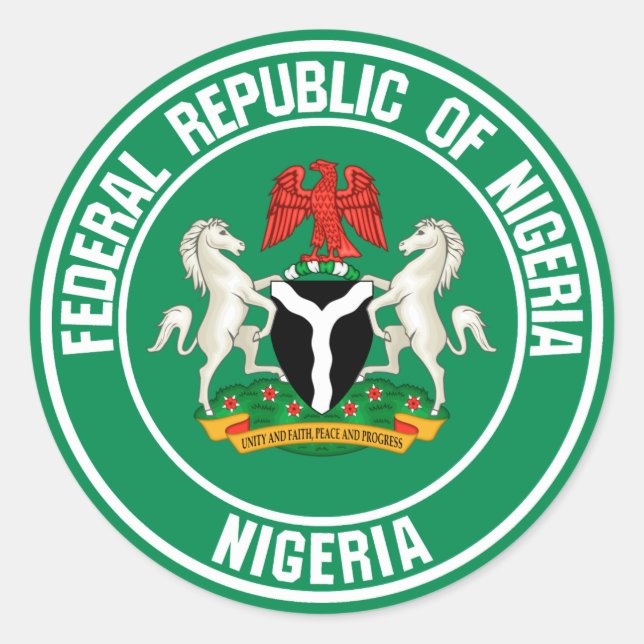 Nigeria Round Emblem Classic Round Sticker (Front)
