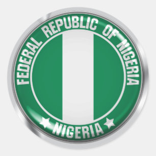 Nigeria Round Emblem Classic Round Sticker