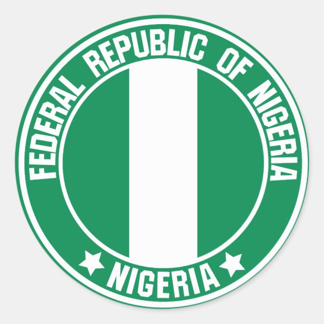 Nigeria Round Emblem Classic Round Sticker (Front)