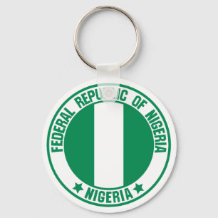 Nigeria Round Emblem Key Ring