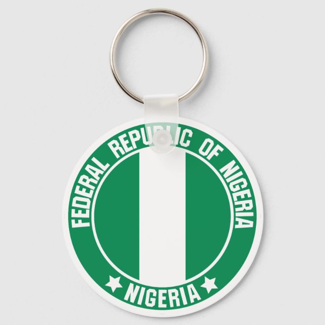 Nigeria Round Emblem Key Ring (Front)