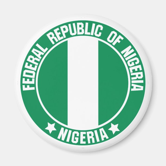 Nigeria Round Emblem Magnet (Front)
