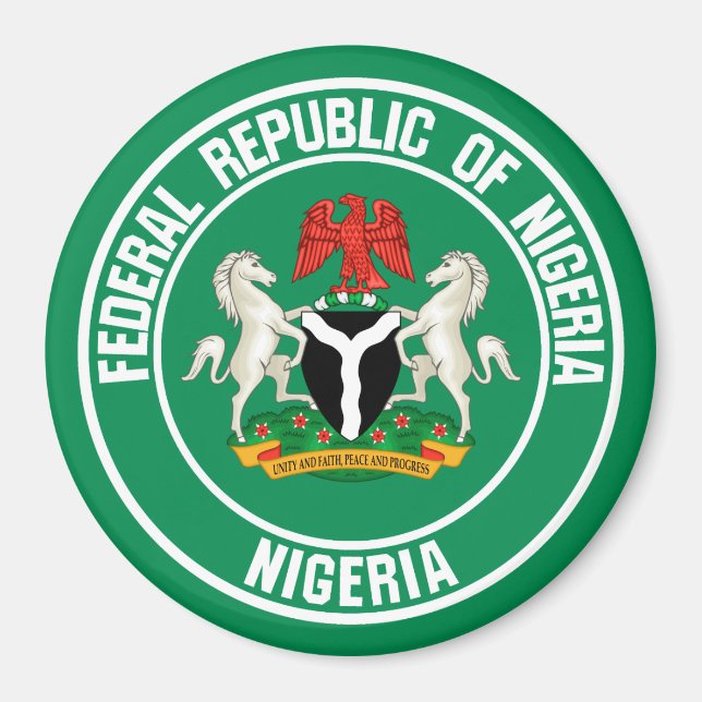 Nigeria Round Emblem Magnet (Front)