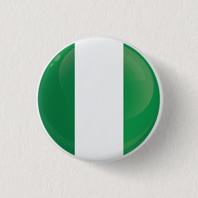 Nigeria  Round Icon Flag 3 Cm Round Badge (Front)