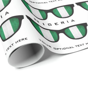 Nigeria Shades custom text & colour gift wrap
