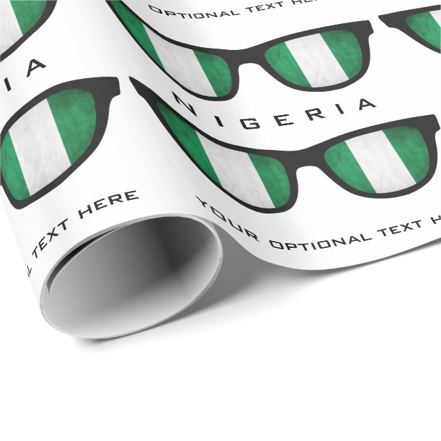 Nigeria Shades custom text & colour gift wrap (Roll Corner)