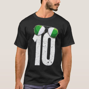 Nigeria Soccer Player Number 10 Nigerian Flag T-Shirt