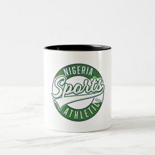 Nigeria Sports Athletic logo Button Two-Tone Coffee Mug
