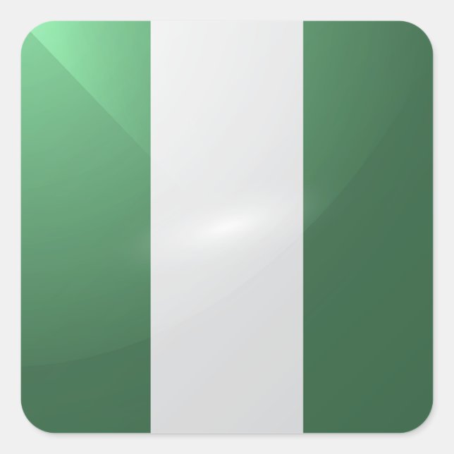 Nigeria square glossy flag sticker (Front)