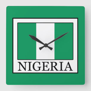 Nigeria Square Wall Clock