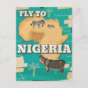 Nigeria Vintage Travel poster Postcard