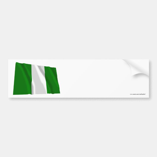 Nigeria Waving Flag Bumper Sticker (Front)