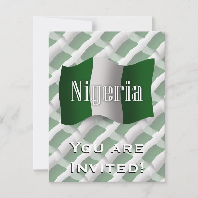 Nigeria Waving Flag Invitation (Front)