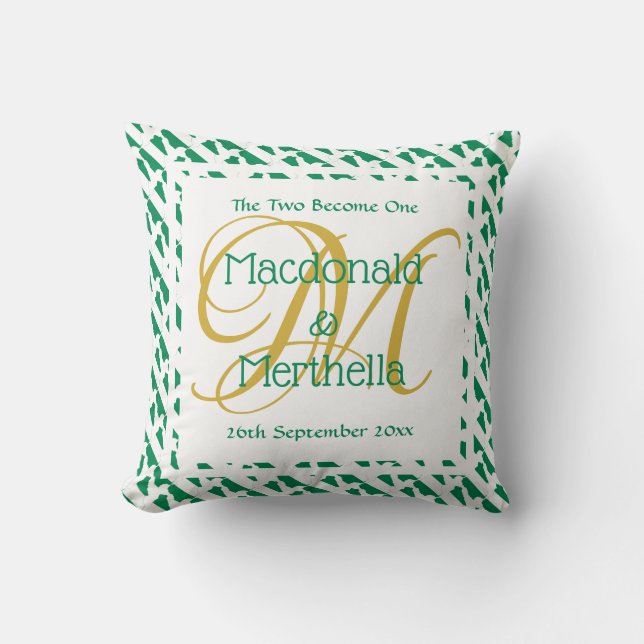NIGERIA WEDDING KEEPSAKE Two Become One Custom Cushion (Front)