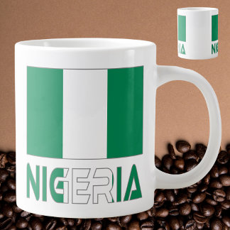 Nigeria with the Nigerian Flag  Large Coffee Mug