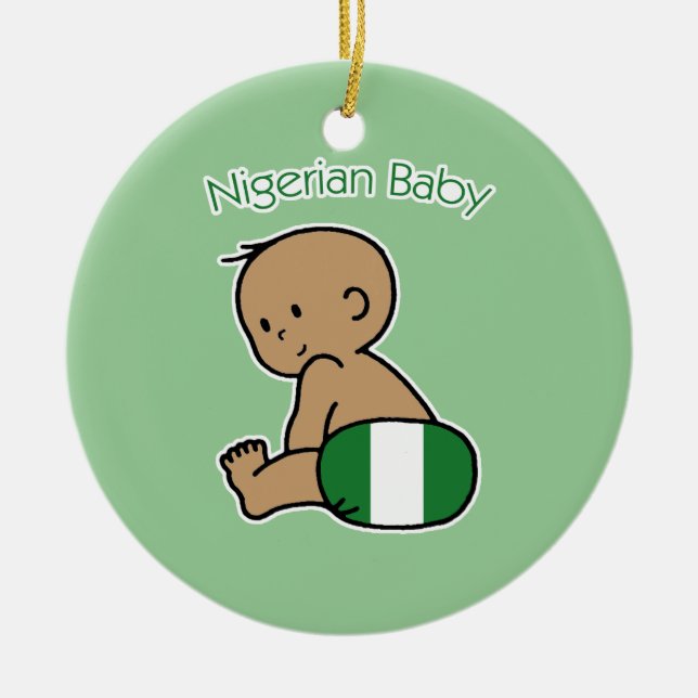Nigerian Baby Ceramic Tree Decoration (Front)