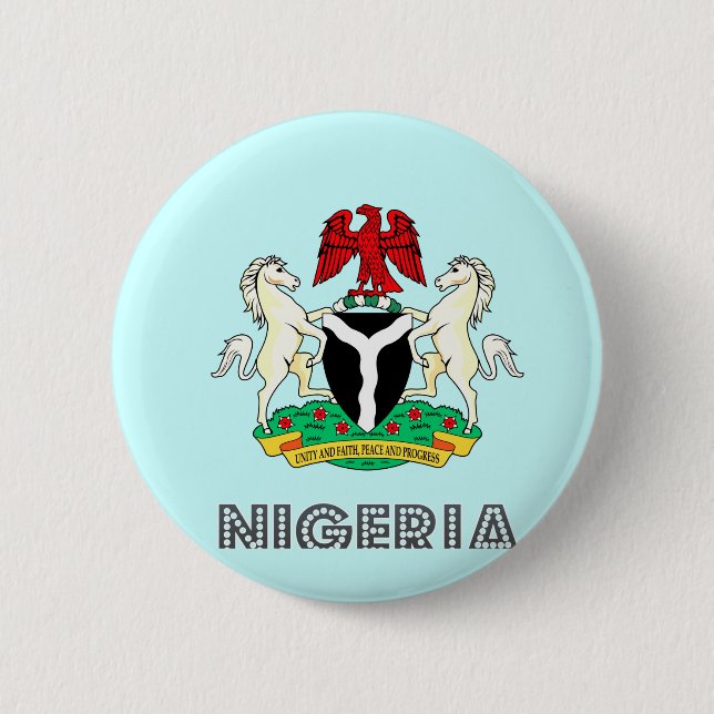 Nigerian Emblem 6 Cm Round Badge (Front)