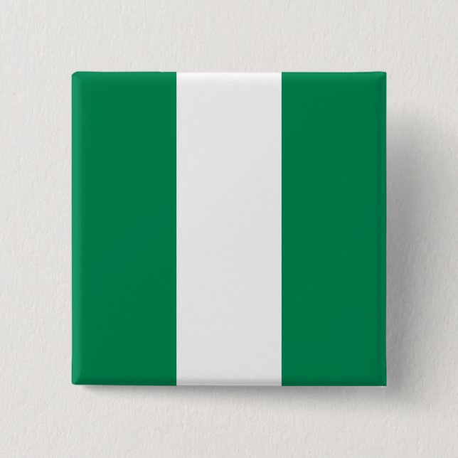 Nigerian Flag 15 Cm Square Badge (Front)
