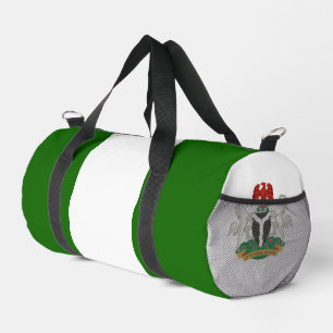 Nigerian flag and coat of arms duffle bag