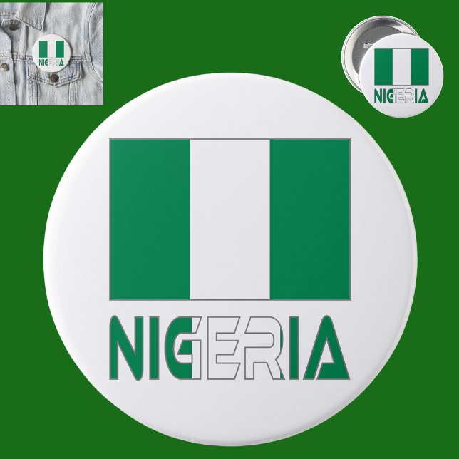 Nigerian Flag and Nigeria 7.5 Cm Round Badge (Creator Uploaded)