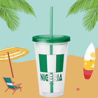 Nigerian Flag and Nigeria Acrylic Tumbler
