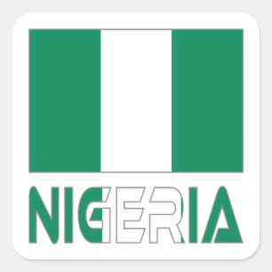 Nigerian Flag and Nigeria Square Sticker