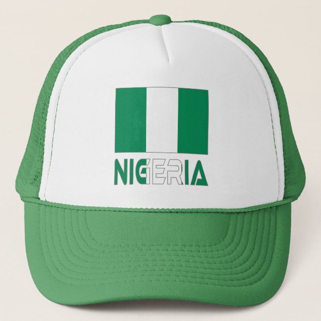 Nigerian Flag and Nigeria Trucker Hat (Front)