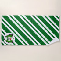 Nigerian flag-coat arms beach towel