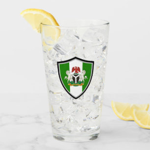 Nigerian flag-coat arms glass