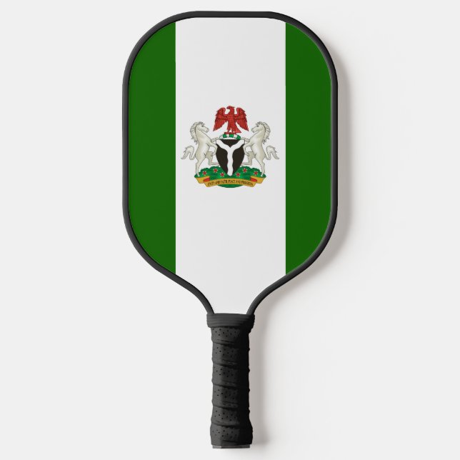 Nigerian flag-coat arms pickleball paddle (Front)