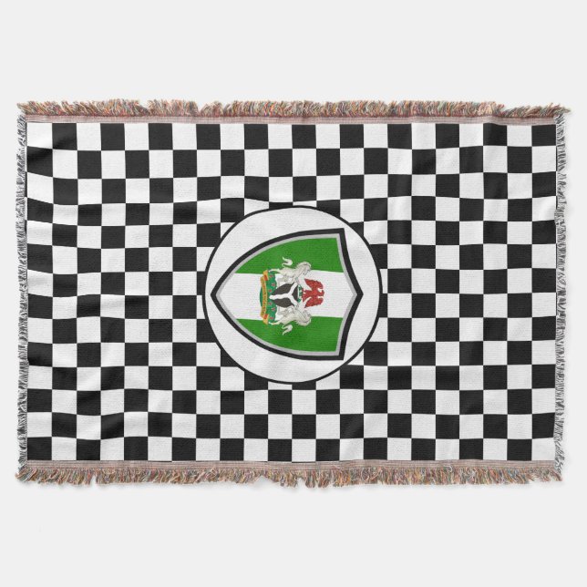 Nigerian flag-coat arms throw blanket (Front)