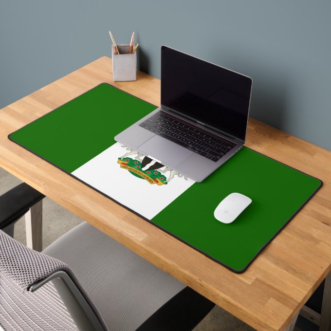 Nigerian flag-coat of arms desk mat (Office 2)