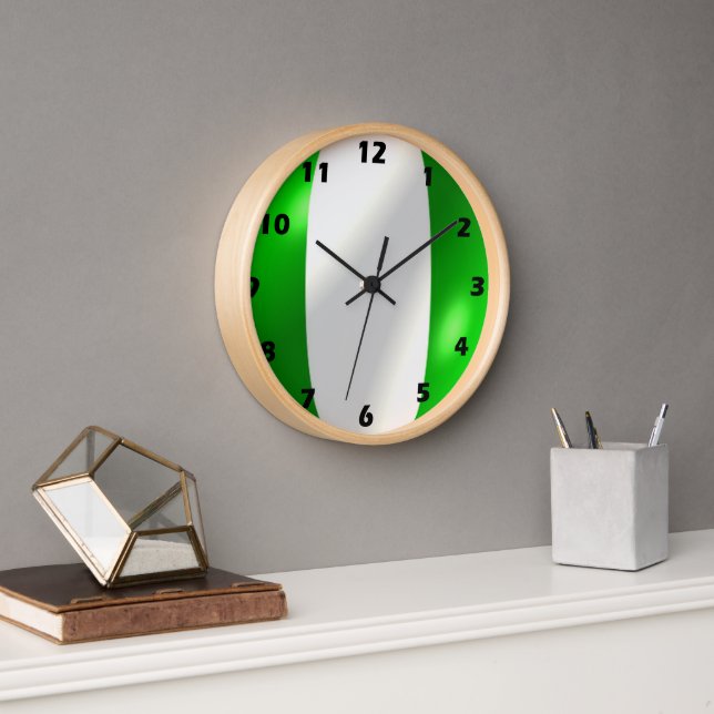 Nigerian Flag Design Clock (Office)