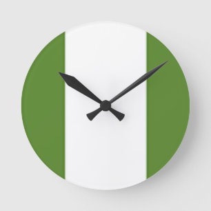 Nigerian Flag Round Clock