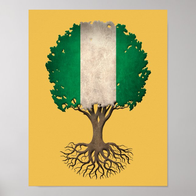 Nigerian Flag Tree of Life Customizable Poster (Front)