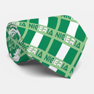 Nigerian Flag with Nigeria Word Tie