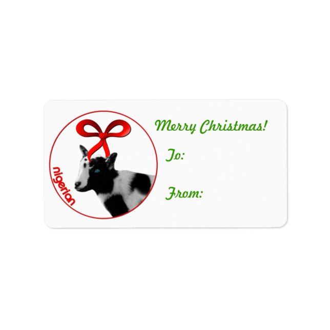 Nigerian Goat Christmas  Gift Tag Sticker (Front)