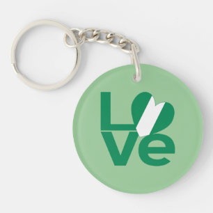 Nigerian Green LOVE Heart Flag Key Ring