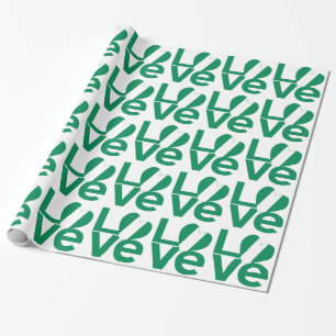 Nigerian Green LOVE Heart Flag Wrapping Paper