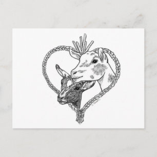 Nigerian Head in Heart Postcard