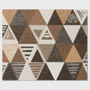 Nigerian patterns on a triangles background wrapping paper
