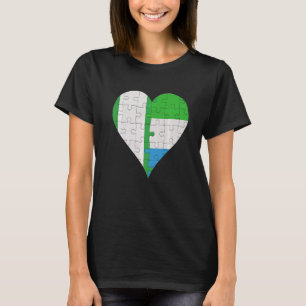 Nigerian Sierra Leonean Flag Heart T-Shirt