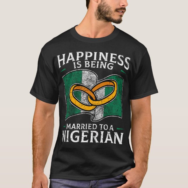 Nigerian Wedding Nigeria Marriage Root Flag Marrie T-Shirt (Front)