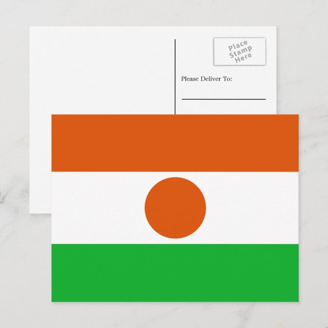 Nigerien Flag, Flag of Niger Postcard (Front/Back)