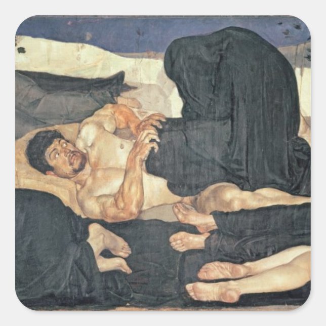 Night, 1890 (oil on canvas) square sticker (Front)