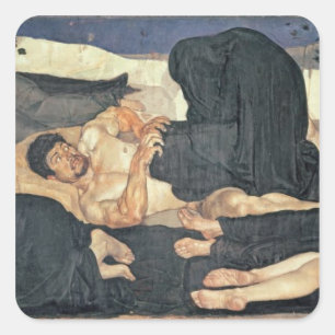 Night, 1890 (oil on canvas) square sticker